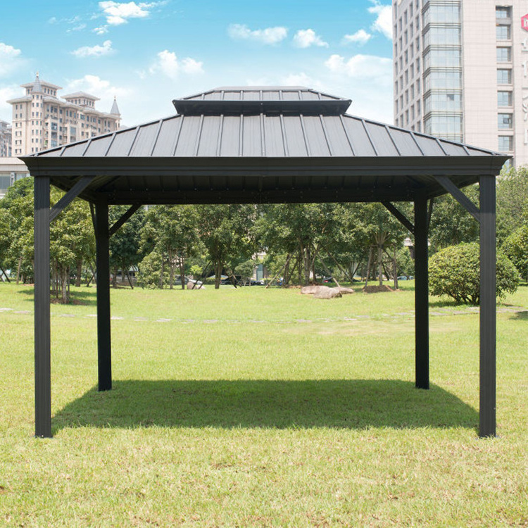 Metal Roof Aluminium Outdoor  House Structure Pavilion  Grill Pop Up Pavilion Hardtop Gazebo Gazibo Gazebo Outdoor