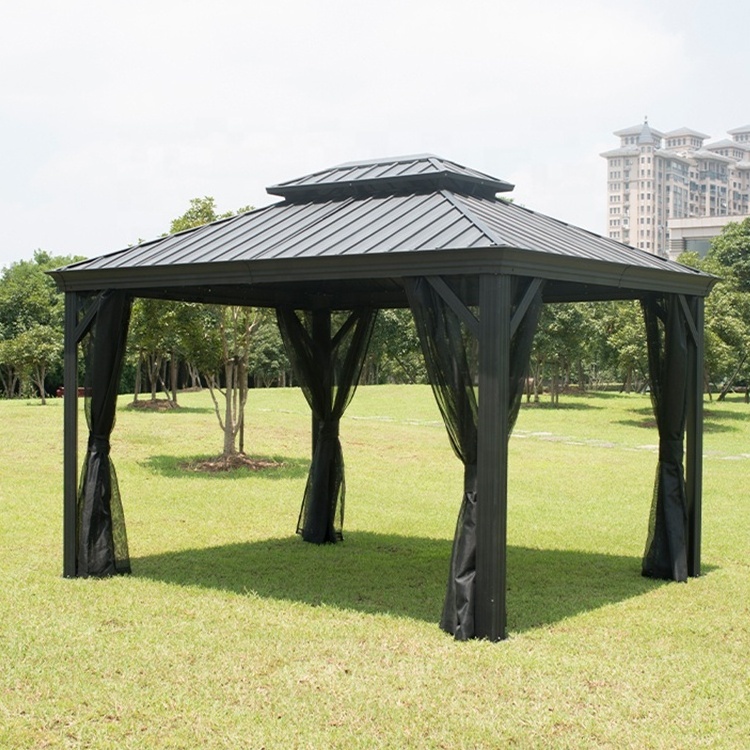 Metal Roof Aluminium Outdoor  House Structure Pavilion  Grill Pop Up Pavilion Hardtop Gazebo Gazibo Gazebo Outdoor