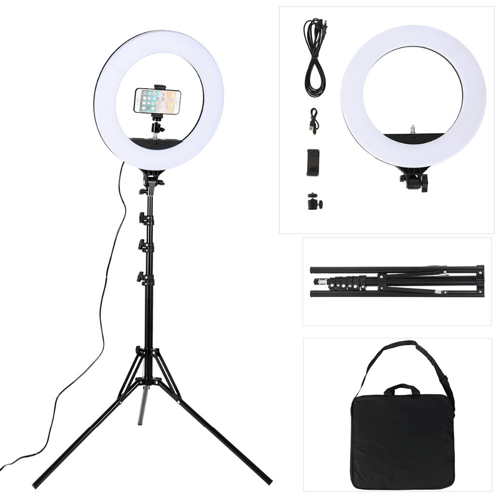 18 inch 480 pcs LED Selfie Ring light make up portable for photo video studio camera with foldable tripod stand mirror