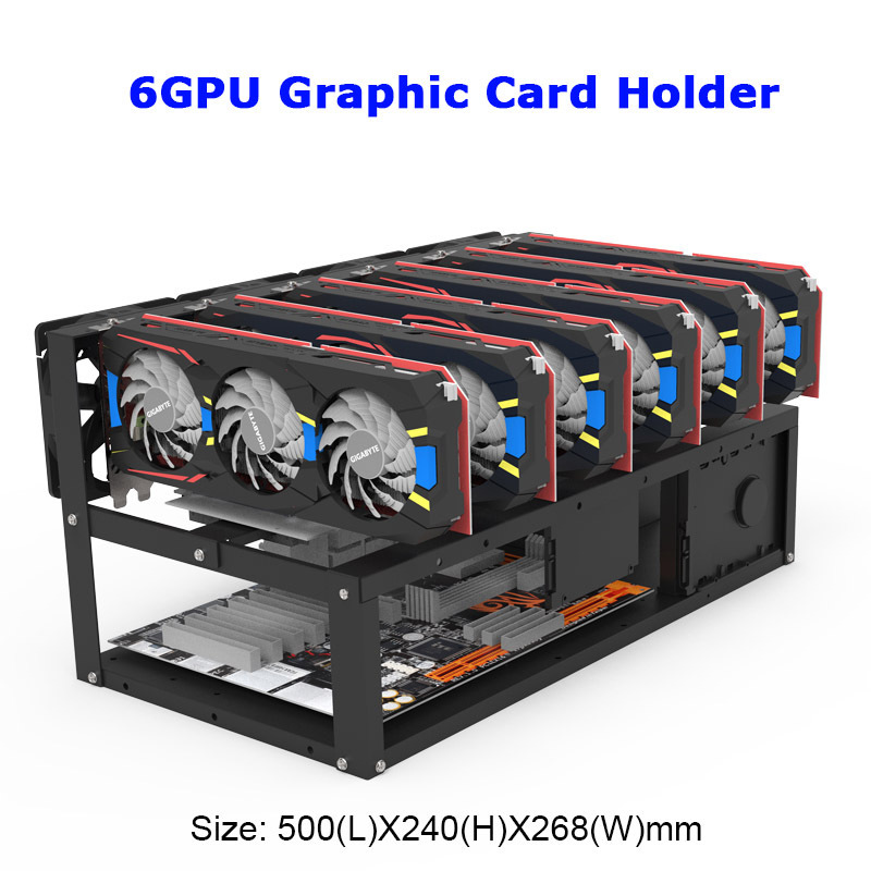 6GPU 8GPU Open Air Rig Frame Case Steel GPU Rack Computer Server Chassis  Stock Factory Stock Shengyang