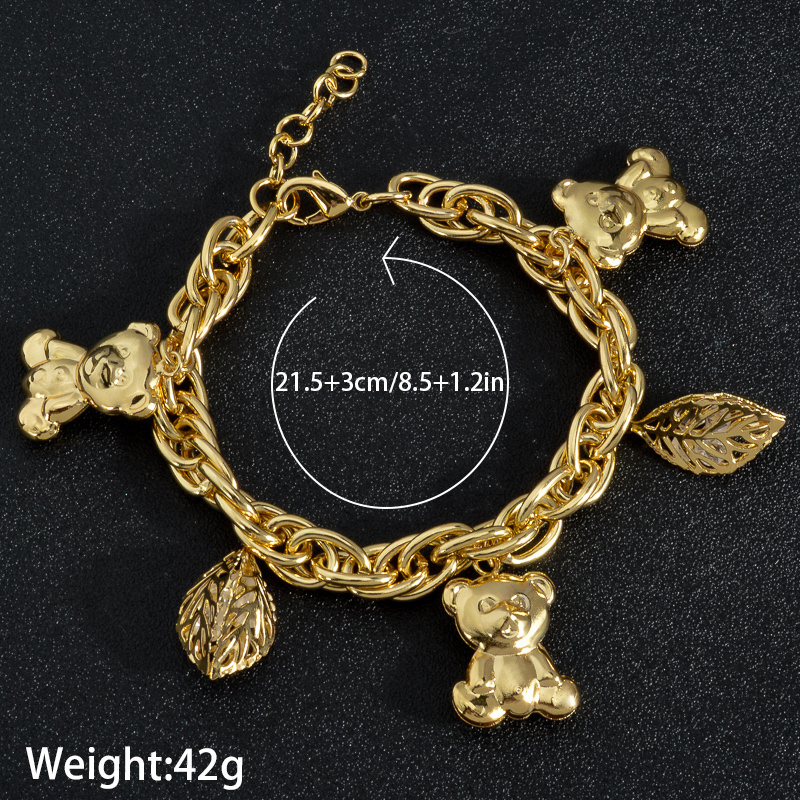 Wholesale jewelry 14K 18k gold custom Halloween Luxury italian Heart pumpkin Elephant charm Bangle bracelet chain for women