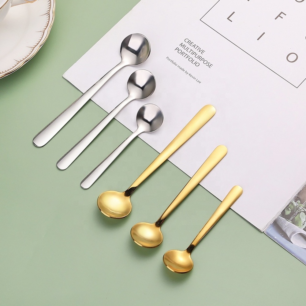 Small Metal 304 Stainless Steel Seasoning Dessert Tea Honey Miniature Coffee Promotional Mini Spoon