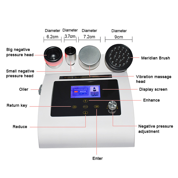 High Quality LCD Body EMS Electric Vacuum Cupping Therapy Machine Gua Sha Massage Scraping Meridian Massage Tool (LW-606)