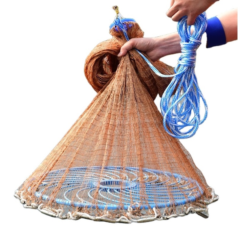 So-Easy 360 Fly Hand Cast Net Throw Catch drawstring casting fishing net Nylon Monofilament fishing net