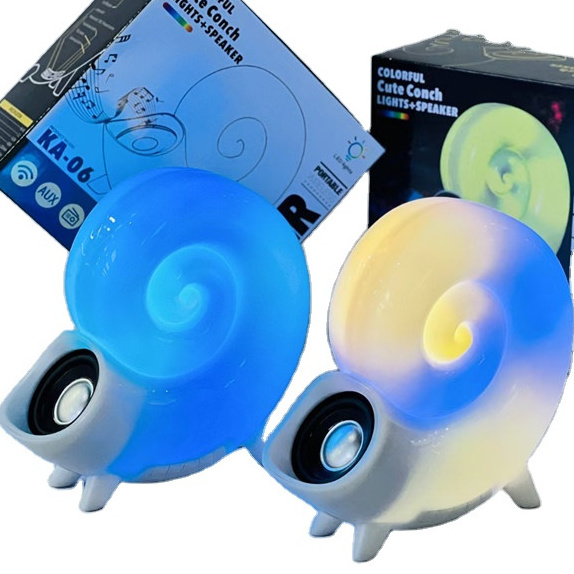 Novelty KA-06 Conch Music Sound Speaker Lamp RGB Multi color Wake up Lamp Ambient Night The lamp BT LED Speaker