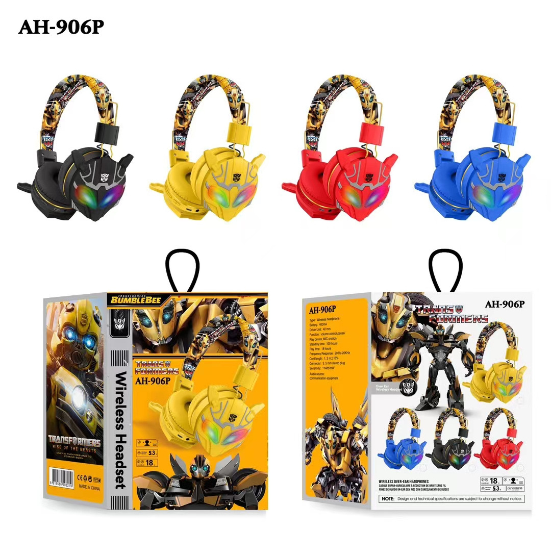 AH906P bumblebee Wireless BT Headphones Foldable Stereo Earphones Super Bass Noise Cancelling Mic Headset For phone Laptop PC TV