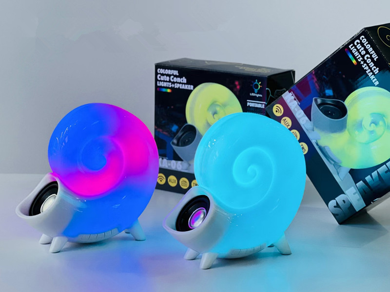 Novelty KA-06 Conch Music Sound Speaker Lamp RGB Multi color Wake up Lamp Ambient Night The lamp BT LED Speaker