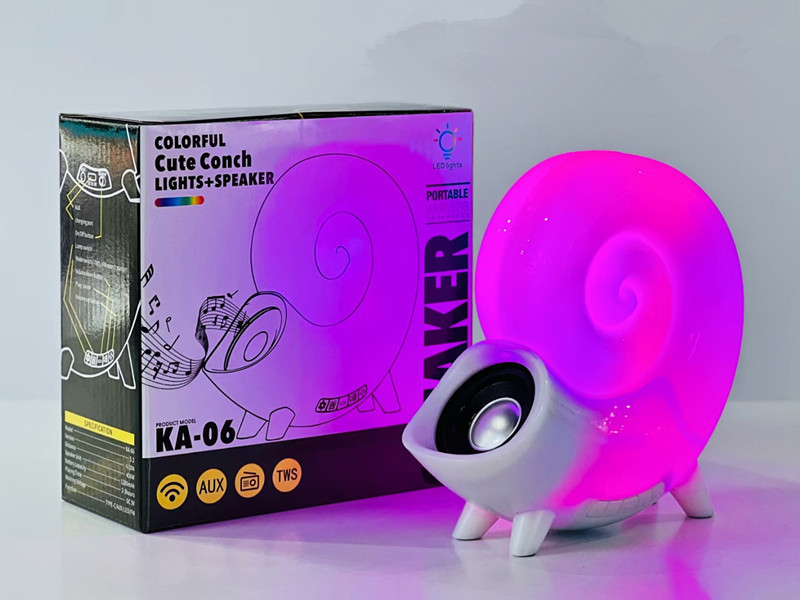 Novelty KA-06 Conch Music Sound Speaker Lamp RGB Multi color Wake up Lamp Ambient Night The lamp BT LED Speaker