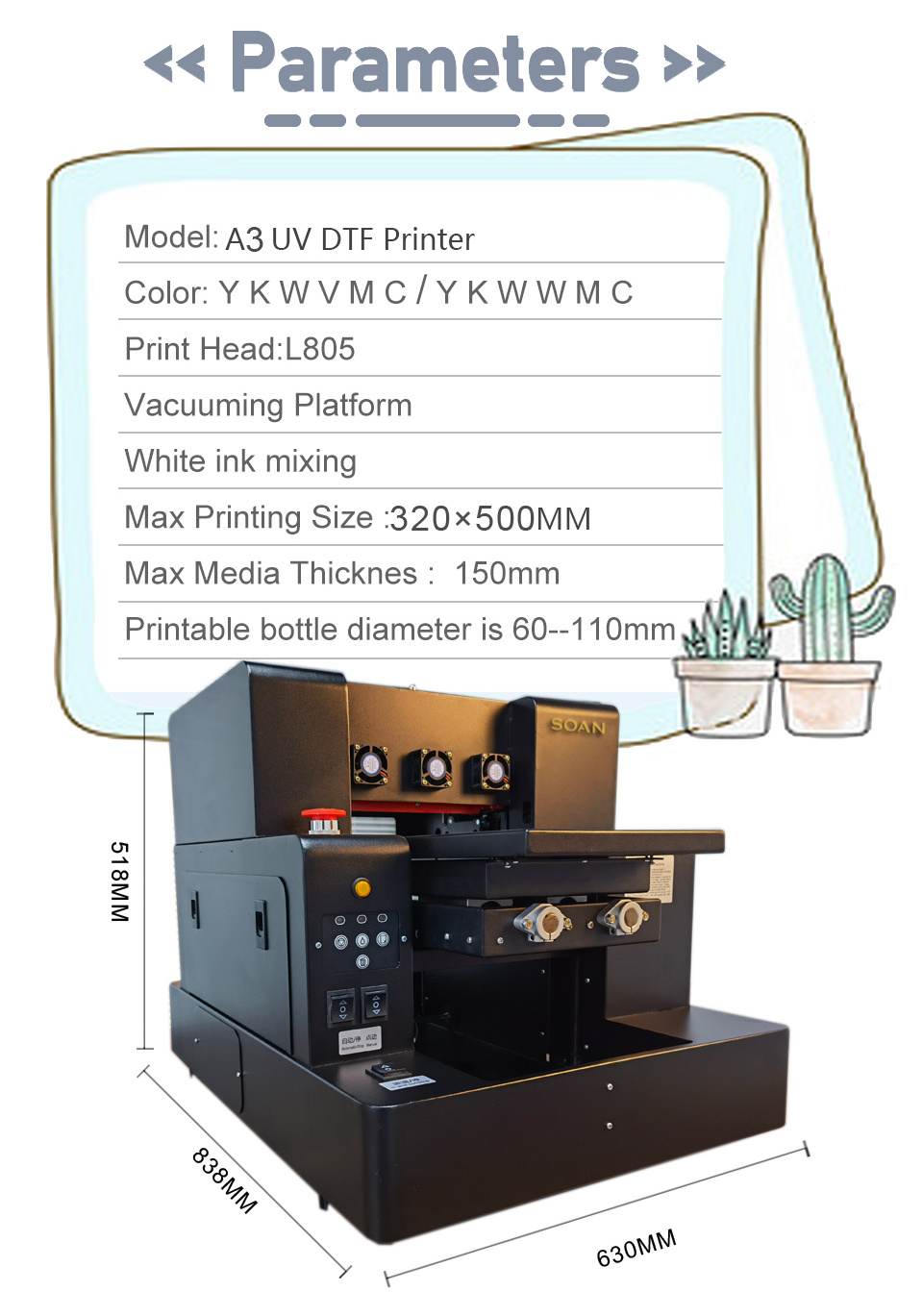 Soan A3 latest UV printer logo print machine Glass Metal Leather Phone case UV Flat bed Inkjet Printers Logo Printing Machine