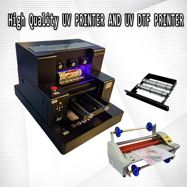 UV Flatbed Printing Machine A3 Printer for Plastic Phone Case Wood Acrylic Metal Cylinder PVC ID Card UV Printer