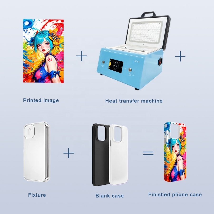 Factory Wholesale Heat Transfer Printer Phone Case 3D Sublimation Printing Machine Mini Heat Press for Colorful DIY Phone Case