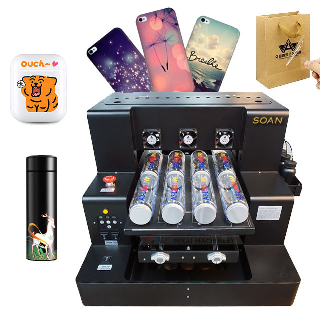 Soan A3 latest UV printer logo print machine Glass Metal Leather Phone case UV Flat bed Inkjet Printers Logo Printing Machine