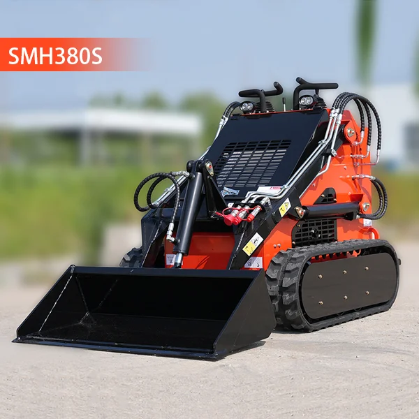 Strong Power mini  diesel forestry mulcher snow blower ride on  skid steer loader with ce