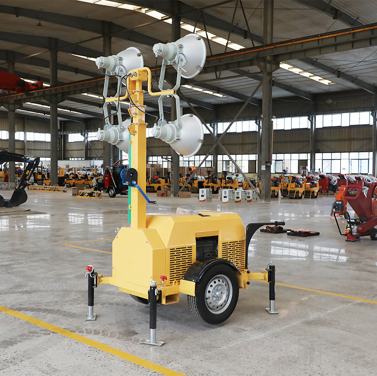 High Quality Construction Mining Site 7m Height Strong Power Mobile LED Lamp Compact Light Tower