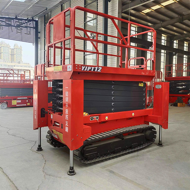 Moving scissor lift electro-hydraulic lifting platform full self altitude operation small climbing lift truck