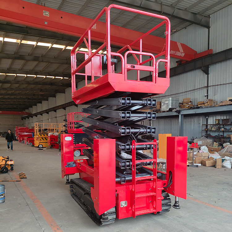 Moving scissor lift electro-hydraulic lifting platform full self altitude operation small climbing lift truck