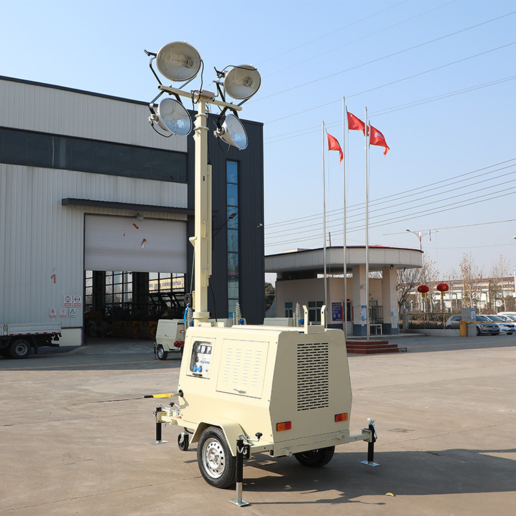 High Quality Construction Mining Site 7m Height Strong Power Mobile LED Lamp Compact Light Tower