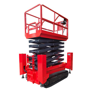 Moving scissor lift electro-hydraulic lifting platform full self altitude operation small climbing lift truck