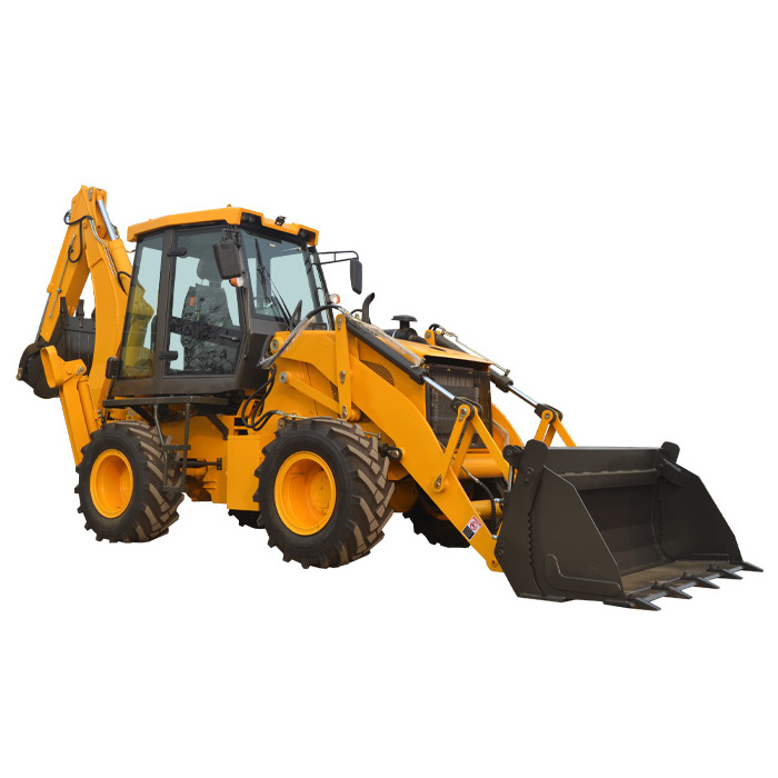 earth-moving machine Low price diesel 4 wheel front end backhoe excavator loaders for sale