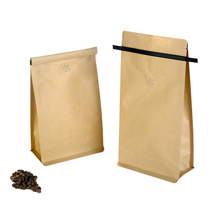 Custom Aluminum Foil Flat Bottom Zipper Coffee Packaging Bag With Valve