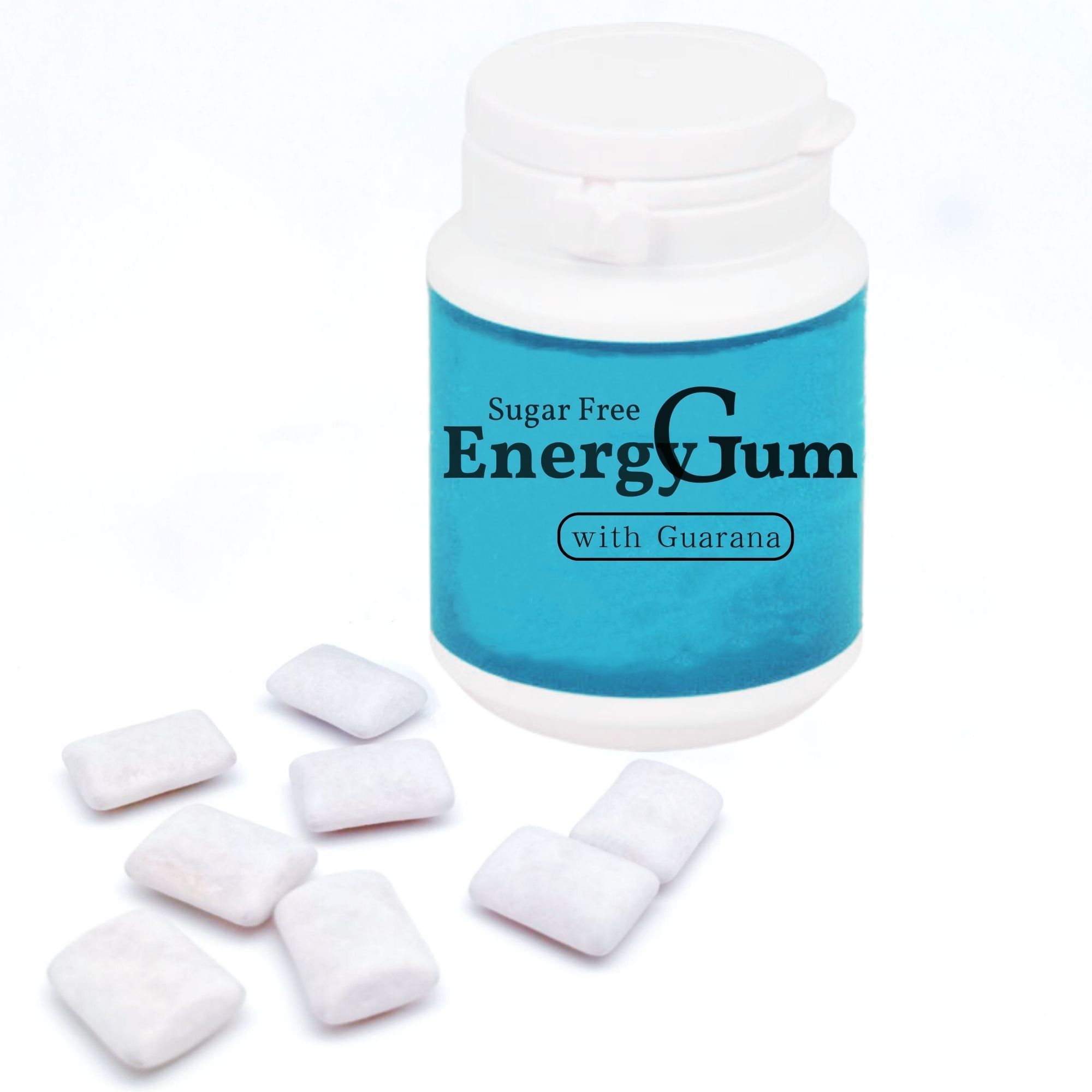 Xylitol Energy Chewing Gum With Guarana Custom Factory Functional Gum In Bottle