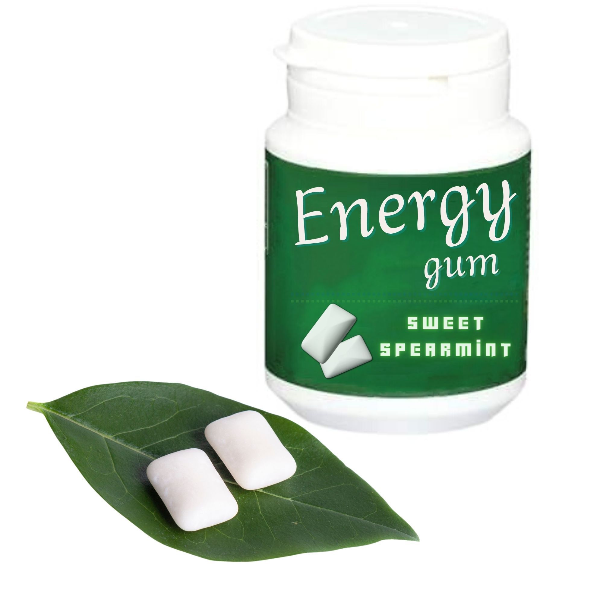 Powerful Sugarfree Energy Chewing Gum In Pots Spearmint Flavored