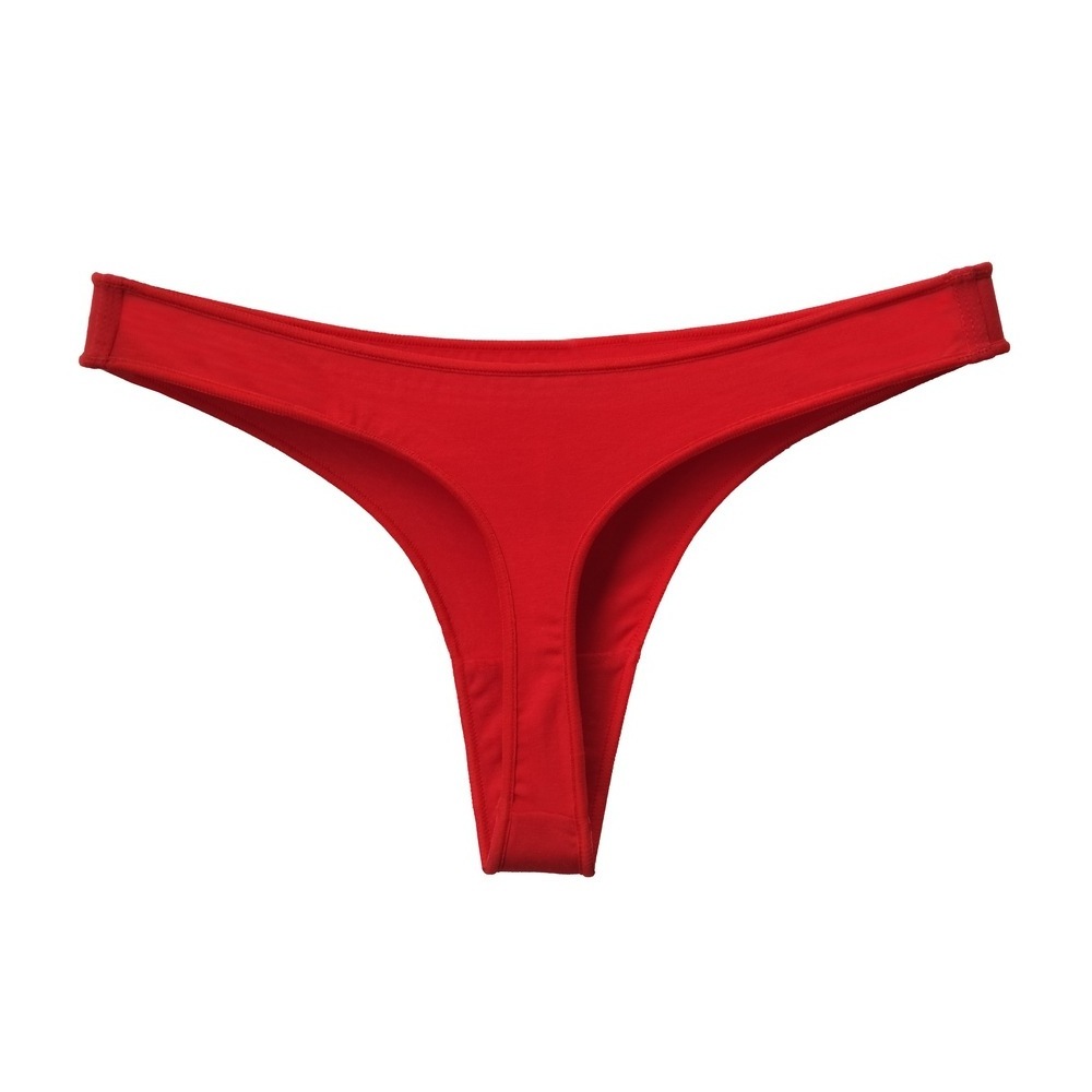 Women's Cotton Underwear Low Waist Seamless Sexy Sports Thong For Ladies