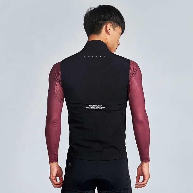 Custom design made sublimation printing  waterproof warm reflective cycling gilet bicycle wear clothing windproof vest