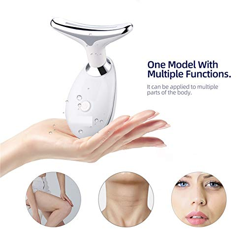 OEM Logo New Vibration Wrinkles Reducing EMS Micro-current Face Massager 3 Color LED Light Neck Lifting Beauty Device