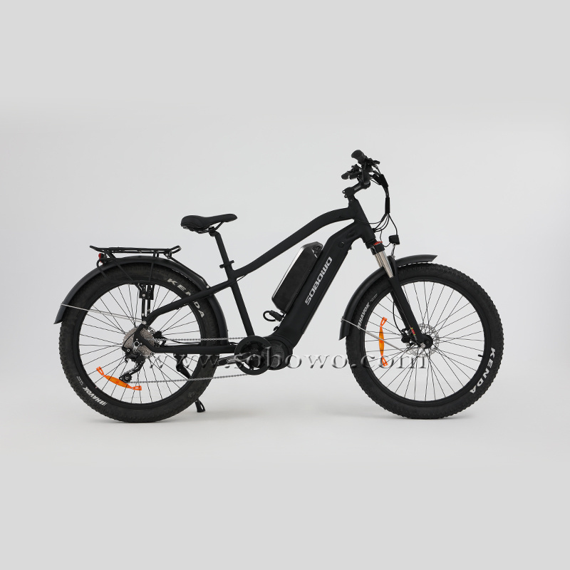 SOBOWO S76 Fat Tire Netual Electric Bike 750W/1000W Bafang Mid Motor M620 Ebike Tektro Hydraulic Brake city fat tire ebike