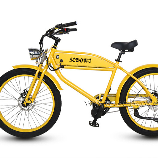 26 Inch Chopper Bike 500W Electric Fat Bike Beach Retro Bike Cruiser Electric Bicycle