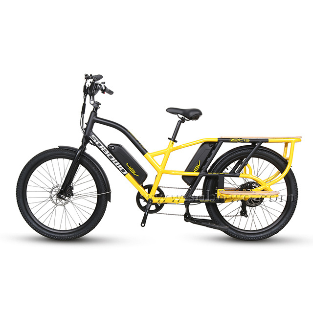 Fast shipping electric cargo bike long tail family ebike 48v bafang ebike 500w fat tire e family cargo long tail bike