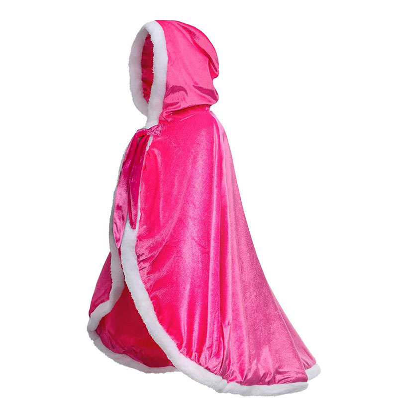 Little Girls Beauty Blue Pink Purple Red Cloak Cape Movie Princess Kids Cosplay Costumes Fairy Warm Hooded Cloak