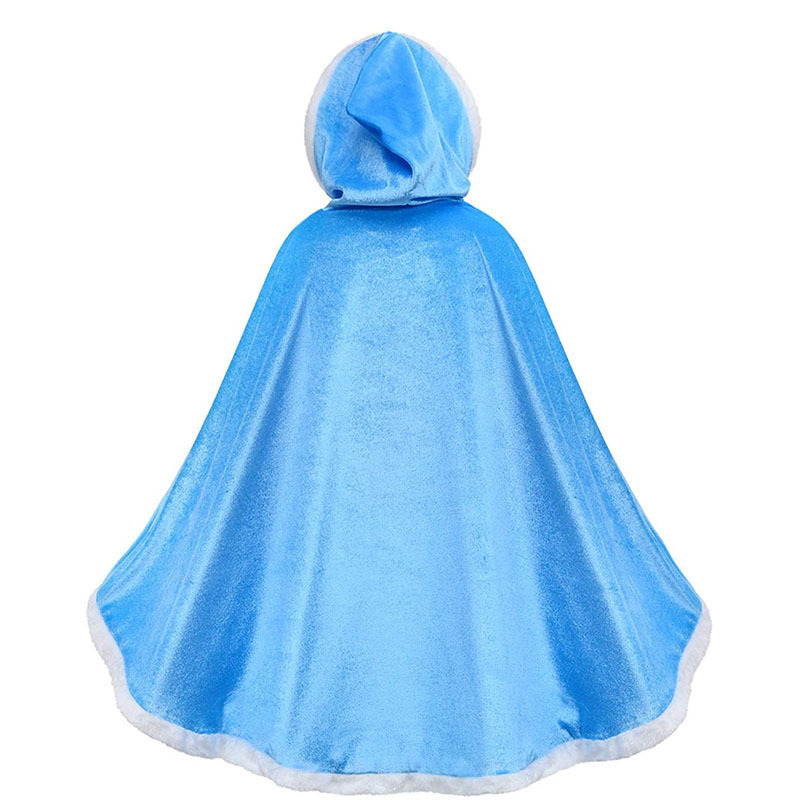 Little Girls Beauty Blue Pink Purple Red Cloak Cape Movie Princess Kids Cosplay Costumes Fairy Warm Hooded Cloak