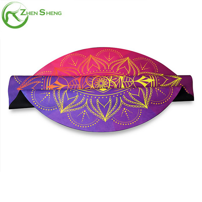 Zhensheng circular Suede Rubber  Yoga Mat fitness exercise home mat