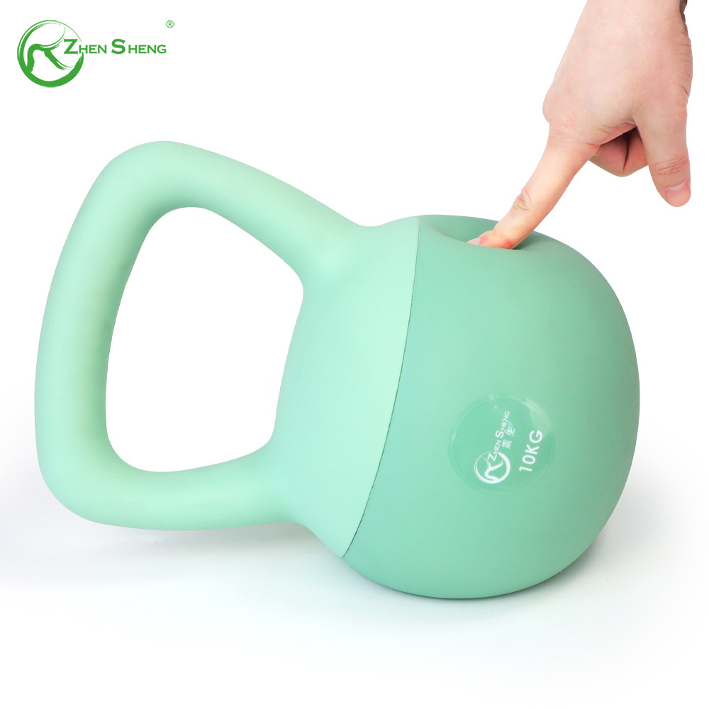 Zhensheng gym accessories soft kettlebell weight 4kg 6kg 8kg 10kg 12kg custom color fitness trainer