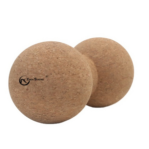 Zhensheng supplier natural cork soft comfortable printed yoga ball massage peanut ball home exercise