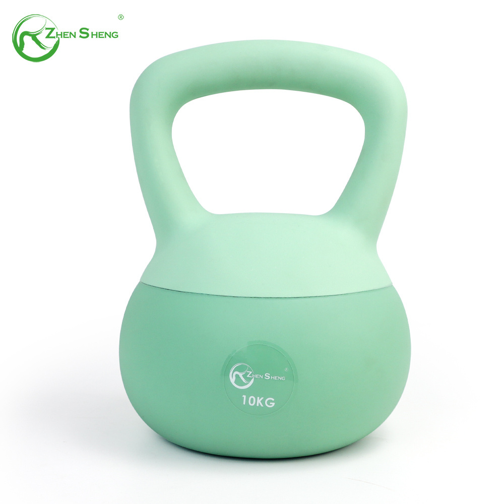 Zhensheng gym accessories soft kettlebell weight 4kg 6kg 8kg 10kg 12kg custom color fitness trainer