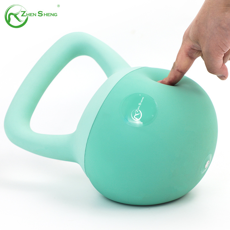 Zhensheng gym accessories soft kettlebell weight 4kg 6kg 8kg 10kg 12kg custom color fitness trainer