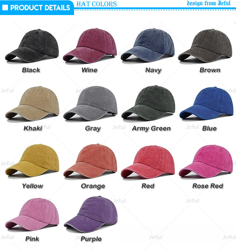 Wholesale Blank Vintage Washed Cotton Twill Dat Hat Custom Embroidery Distressed Unstructured Baseball Cap For Men Women 1