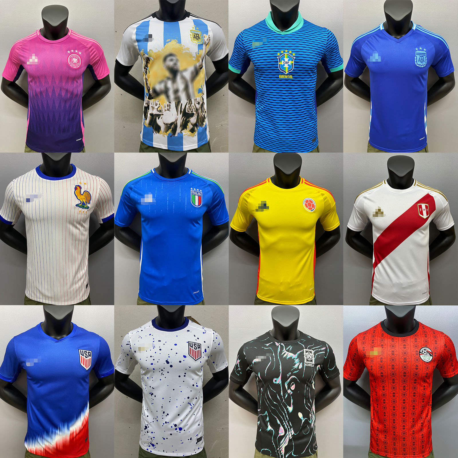 New 2024 national team brazil germany belgium portugal spain france away home football shirt jerseys soccer wear