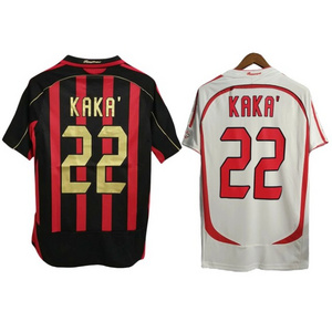 06-07 ac milan maillot kaka 22 home away thailand quality adult retro soccer jersey custom vintage football shirt blank