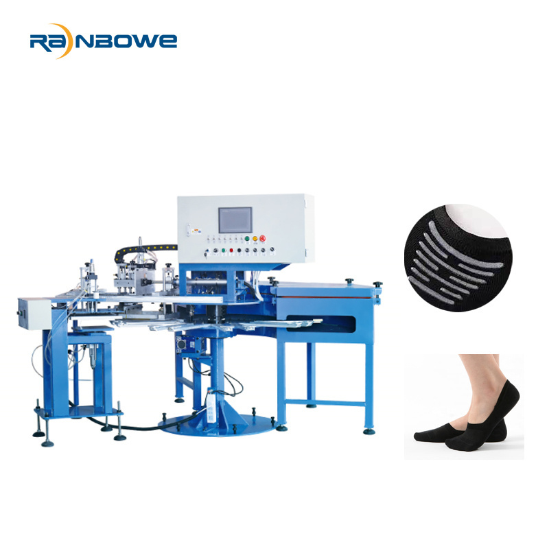 18PS Hot Sale Rotary Sock Printing Machine Non Slip Silicon Dotting Machine