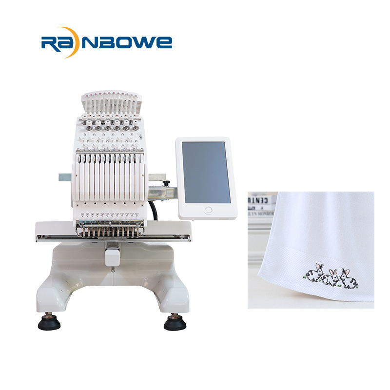 Single head embroidery machine second hand home computer 12 needle sewing and embroidering machine price