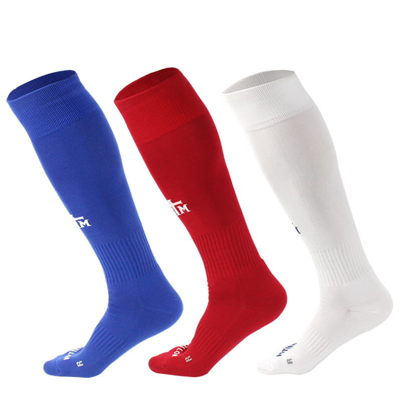 New hot  design polyester nylon socks Custom logo soccer  sport Football stockings grip Socks long