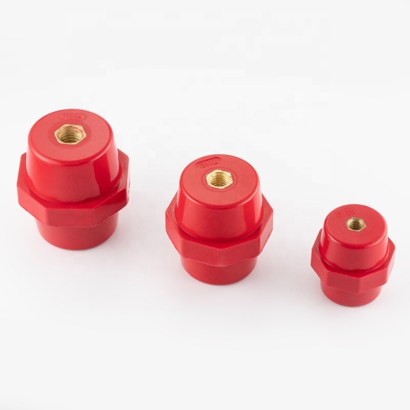 lightning protection Threaded Red Bus Bar Insulator Busbar