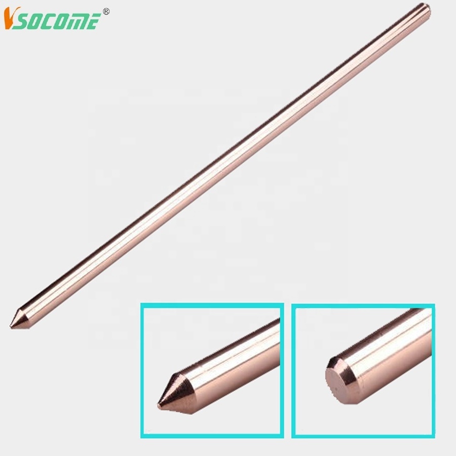 unthreaded copper plated steel grounding rod/copper bonded earth rod