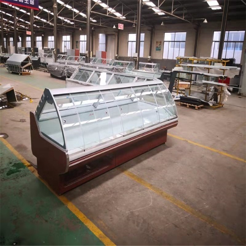 2023 Hot sale meat chiller display salad /fish/ food display freezer refrigerator for supermarket