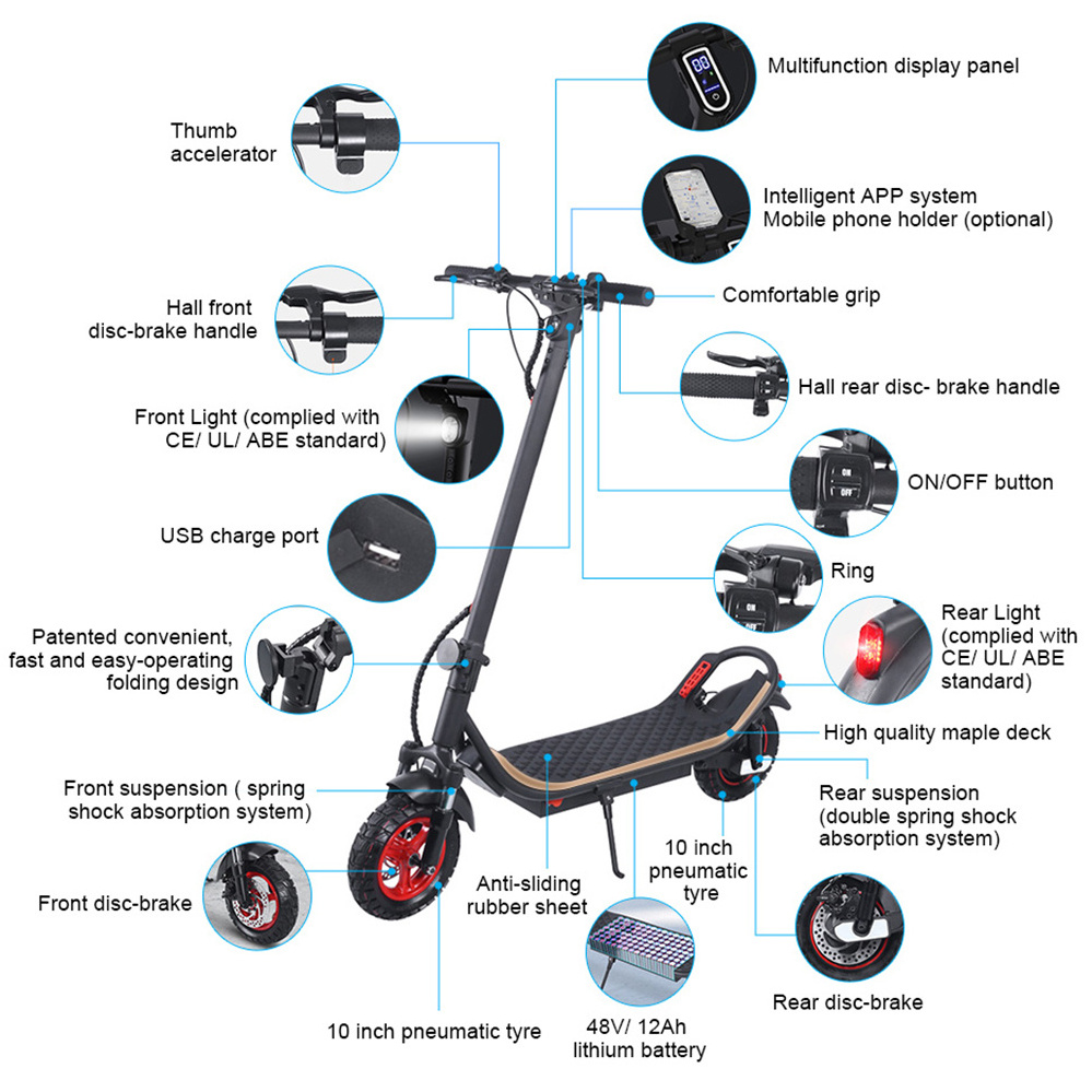 Adult Waterproof Fold Two Wheels Escooter Folding Electronic Electrique Elektro Elektrikli Scoter Electric E Scooter for Sale