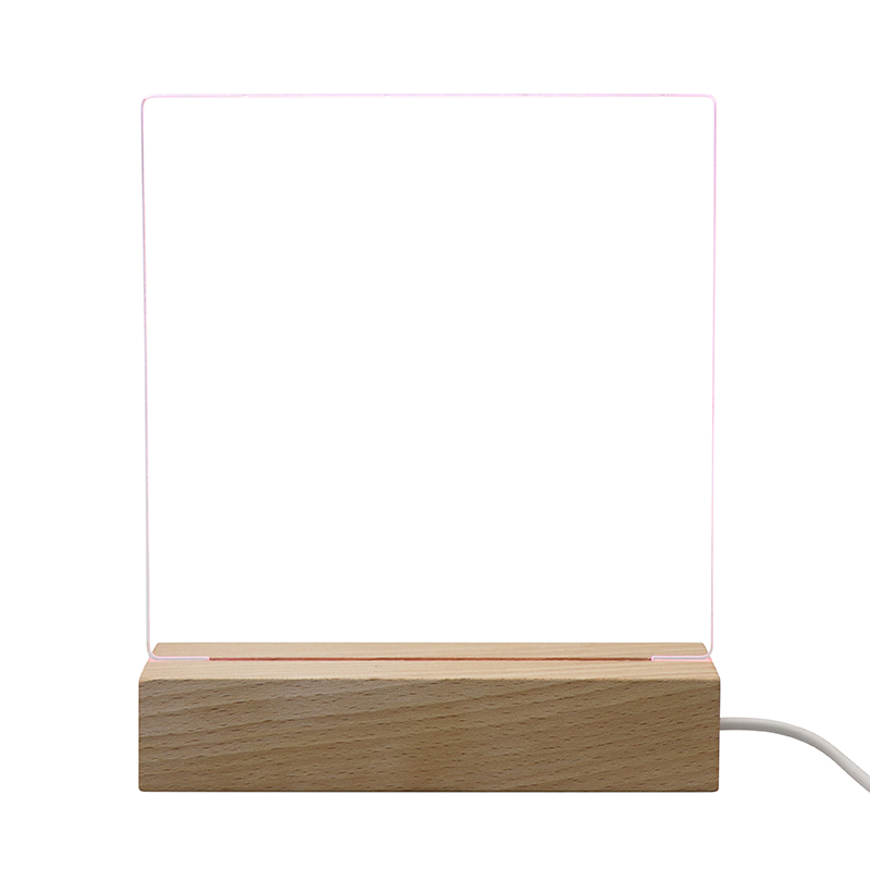 Socove Hot Sale Blank Acrylic 4-5mm Acrylic Sheet OEM Plate With Wooden Lamp Base Baby Night Light